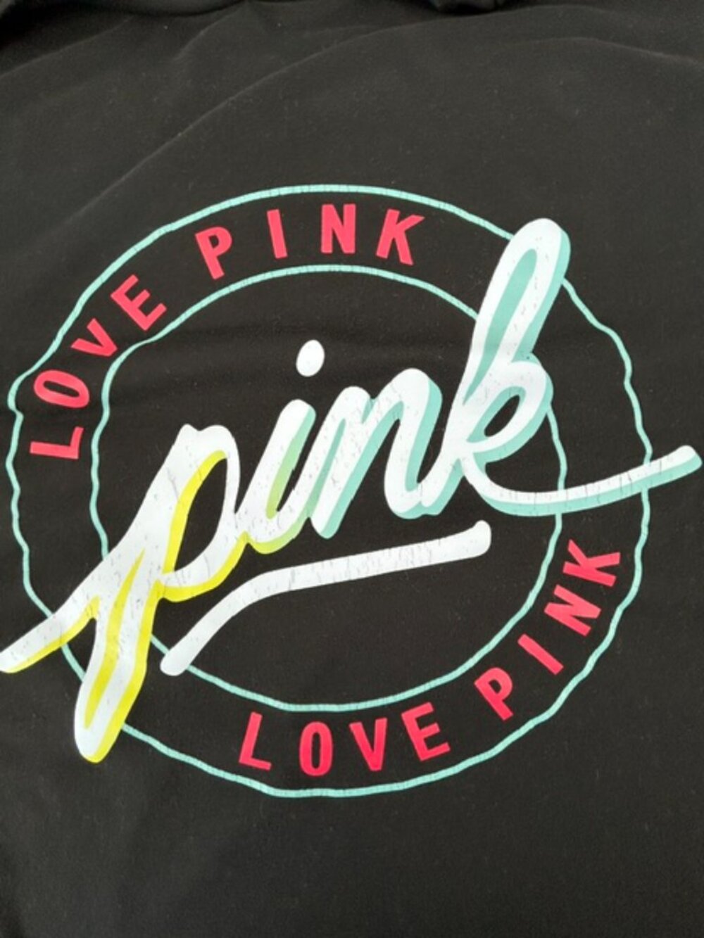 Love Pink Pajama Set Size 7XL Black Logo Oversized SS Top Shorts - Picture 6 of 7